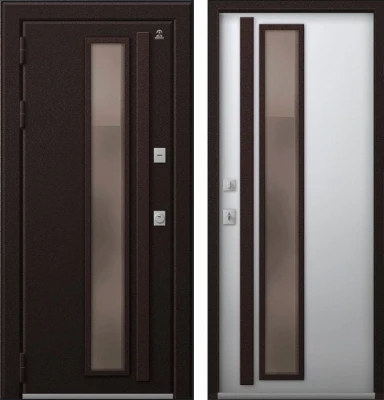 Дверь Термо-14 Шоколад муар - Кашемир белый