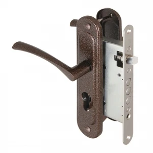 Корпус врезного замка с ручками на планке  KIT А5-3155/3 W/B