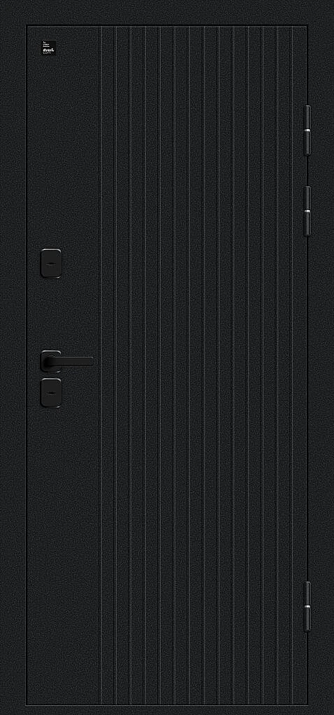 Входная дверь Thermo Полар/SBlack Букле черное/White Well BR6498 внешняя сторона