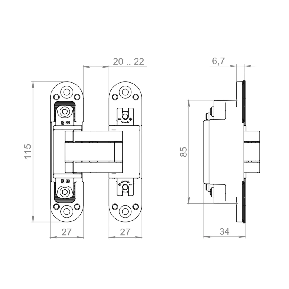 Фото Петля скрытой установки U3D4100.VPG SC мат. хром TECH